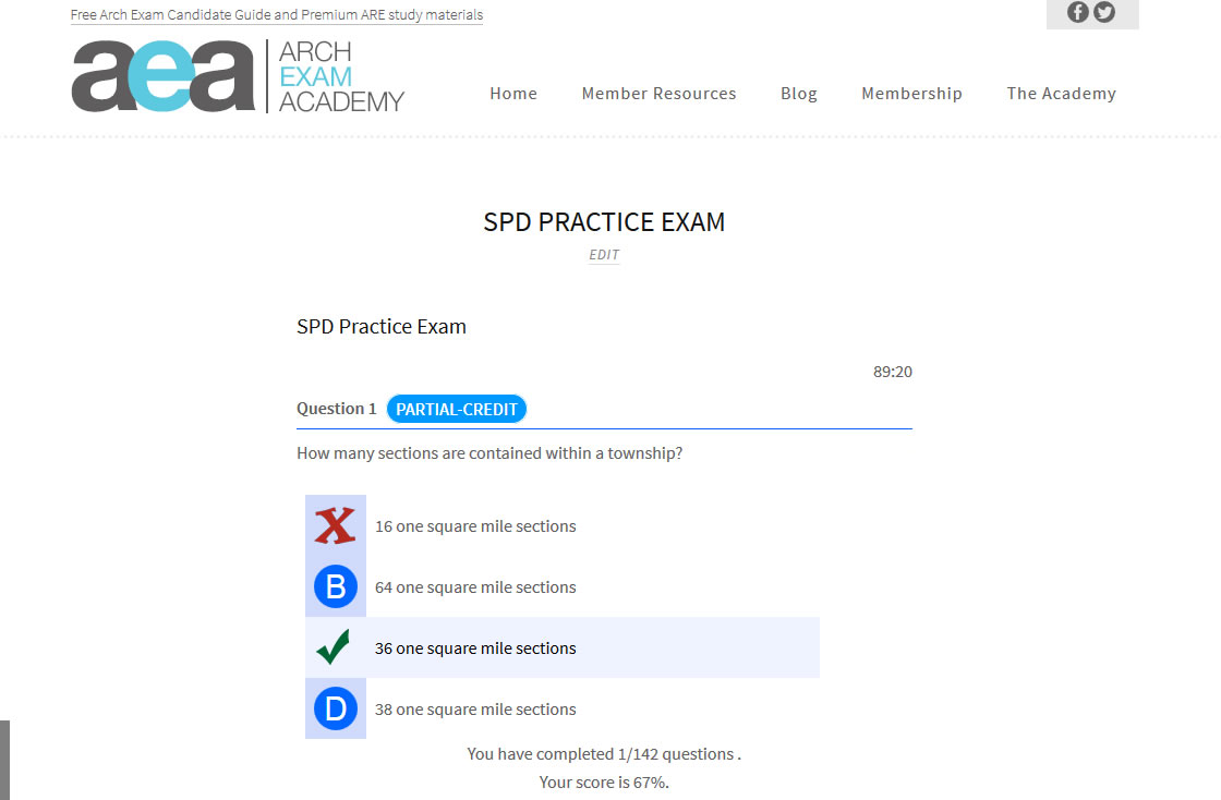 Screenshot of Practice Exams
